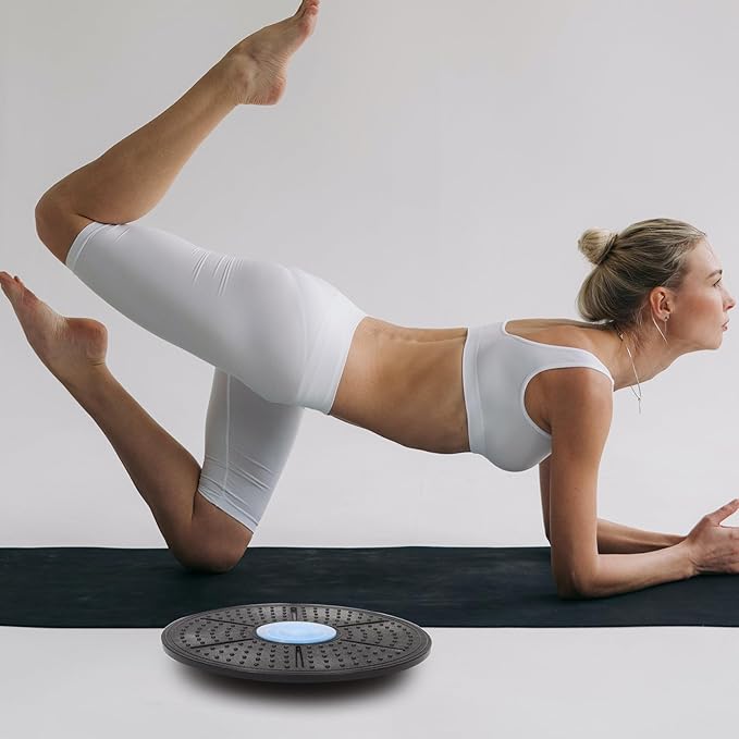 VALICLUD Balance Board Wobble Board Step with Maze Design Blue for Home Workouts Core Strength Training Pilates Yoga Balance Exercise