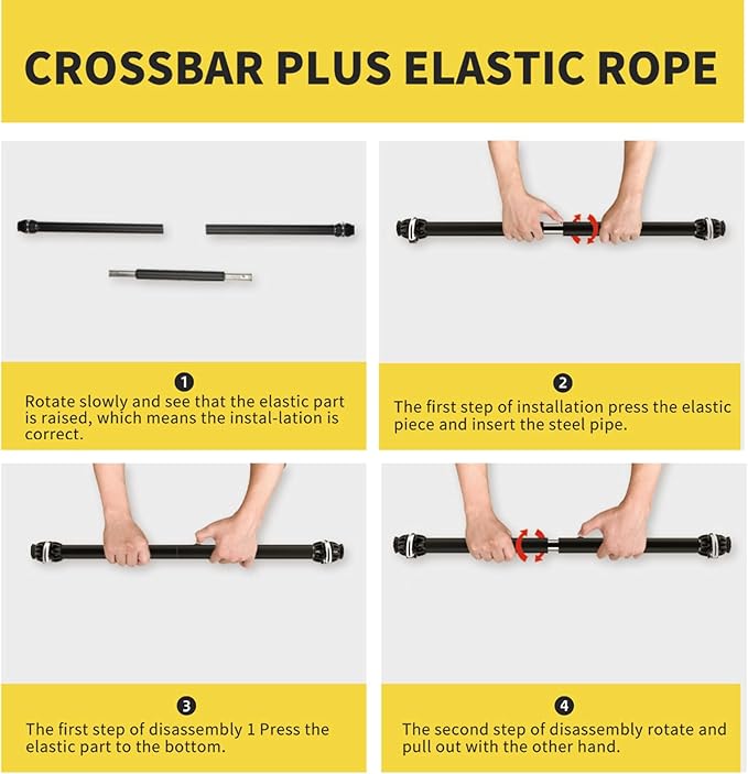 Resistance Band Bar, Portable Pilates Bar with Resistance Bands Home Gym Workouts Stick Squat Yoga Pilates Flexbands Kit for Full Body Shaping