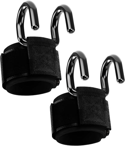 Weightlifting Hooks with Enhanced Grip, Metal Hooks and Thickened Wrist Support, Fitness Training Hooks for Barbell, Dumbbell, Pull-Up Bar, 7.9 X 5.9 X 2.4 in
