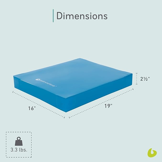 Balanced Body Balance Pad, Durable, Thick and Smooth, Foam for Stability, Core Strength and Motor Control, Blue