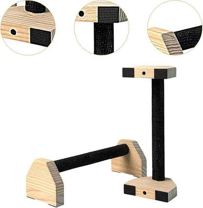 2Pcs Push up Bar Home Workout Equipment Parallettes Bar for Adults Wood Push up Stands for Gymnastics Exercise Aerobics