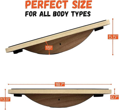 Yes4All 350LBS Professional Wooden Balance Board for Leg Workout, Anti-Slip Rocker Board, Wobble Board for Standing Desk