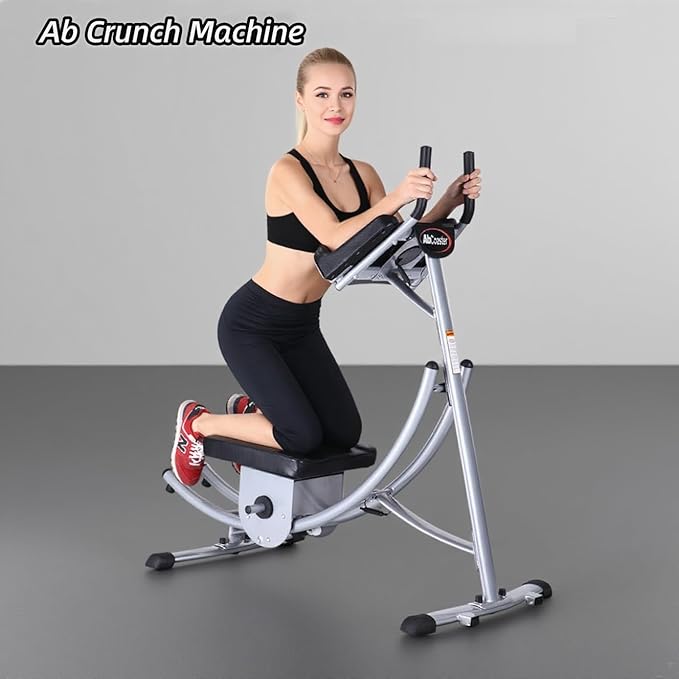Ab Machine - Adjustable Core Trainer for Home Gym, Foldable Abdominal Strength Training Workout Equipment for Women and Men,Ab Cruncher 550 lbs Weight Capacity Strength Training
