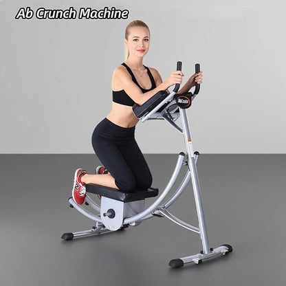 Ab Machine - Adjustable Core Trainer for Home Gym, Foldable Abdominal Strength Training Workout Equipment for Women and Men,Ab Cruncher 550 lbs Weight Capacity Strength Training