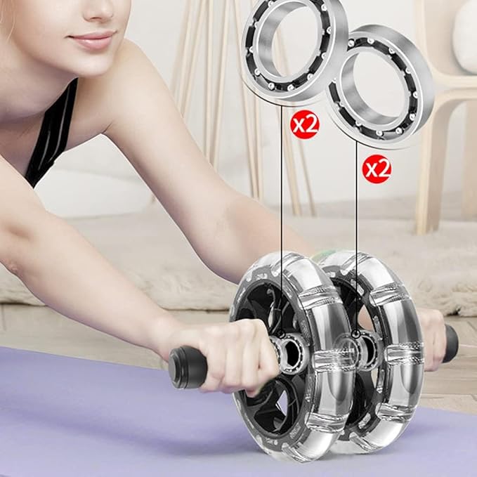 Ab Roller Wheel Fitness Roller Ab Exercise Wheels Kit Push-Up Bar - Home Gym Equipment for Men Women Core Strength Abdominal Exercise