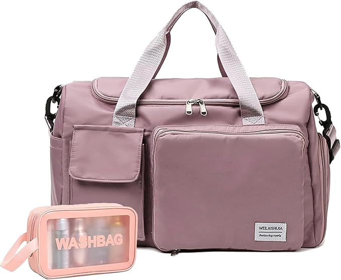 Travel Bag, Large Capacity Folding Travel Bag, Sports Gym Bag with Wet Pocket & Shoes Compartment, Foldable Travel Duffel Bag, Weekender Overnight Bag for Women and Man