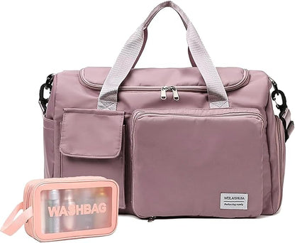 Travel Bag, Large Capacity Folding Travel Bag, Sports Gym Bag with Wet Pocket & Shoes Compartment, Foldable Travel Duffel Bag, Weekender Overnight Bag for Women and Man