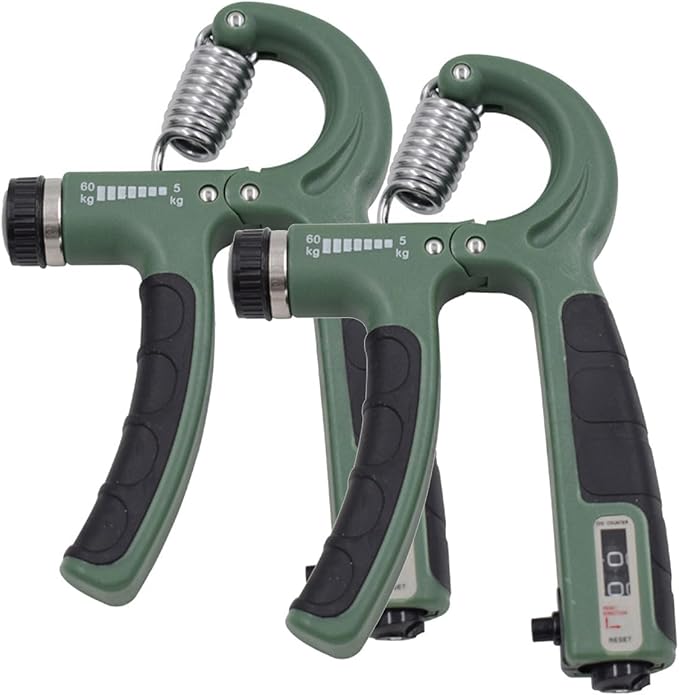 2 Pack Hand Grip Strength Trainer for Muscle Building with Counter, Adjustable Resistance 10-130 lbs, Wrist Forearm Strengthener Finger Strengthener