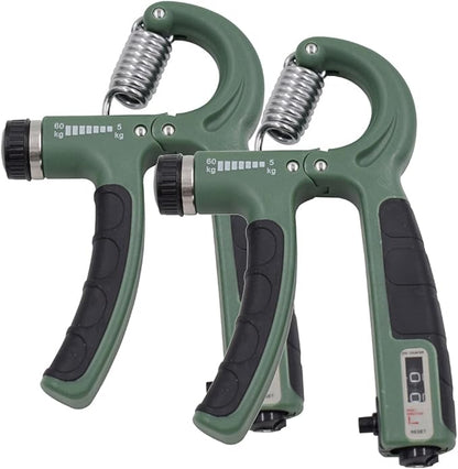 2 Pack Hand Grip Strength Trainer for Muscle Building with Counter, Adjustable Resistance 10-130 lbs, Wrist Forearm Strengthener Finger Strengthener