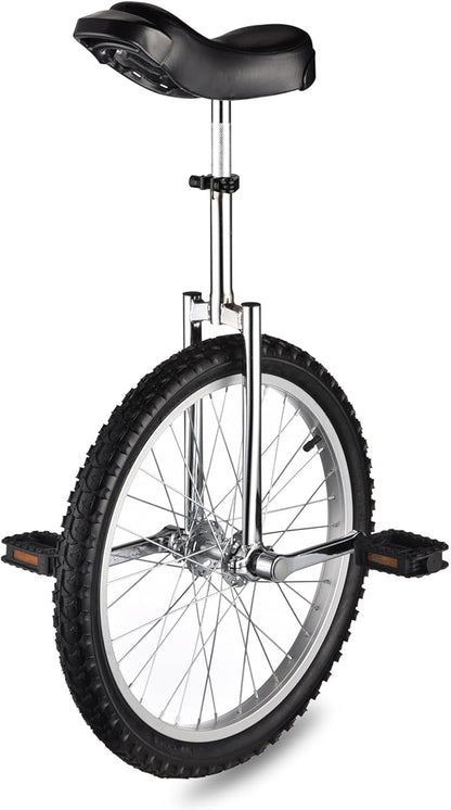 AW 16/18/20/24 Inch Wheel Outdoor Unicycle Adjustable Seat Exercise Bicycle Fit Adults Kids Outdoor Sports Fitness Exercise, for Choice