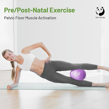 Slim Panda Pilates Ball, 9 Inch Small Exercise Ball, Anti Burst Mini Yoga Ball for Stability, Workout, Barre, Core Strength, Physical Therapy, Balance, Stretching
