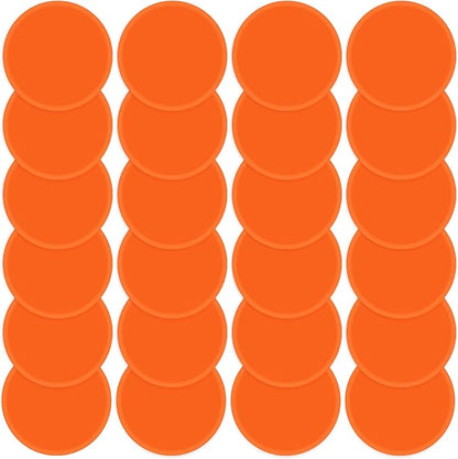 Poly Spots 4" or 9" Flat Cones Spot Markers for Gym/PE Training, Dance, 12/18/24 Pcs Non-Slip Rubber Floor Dots Flat Disc Markers for Soccer Basketball Sports Agility Drills, Classroom Activities