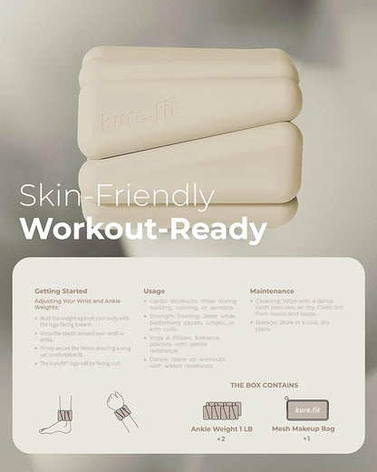 Pilates Weight | Wrist & Ankle Weights for Women | Weighted Bangles | 1LB/ 2LB Each (Set of 2)