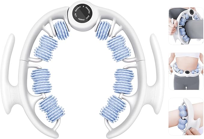 KESHWELL Cellulite Massage Roller,Lymphatic Drainage Massager,Muscle Massage Roller,Cellulite Remover for Leg Massager,Manual Massage Stick with Detachable Rollers for Leg,Neck,Back, Arm,Thigh.Blue