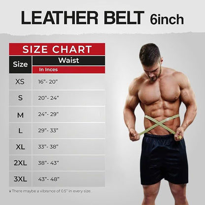 Leather Weightlifting Belt for Men & Women – 4" & 6" Width – Heavy Duty Gym Belt for Powerlifting, Bodybuilding, CrossFit – Adjustable Support for Back & Core – Ideal for Squats & Deadlifts