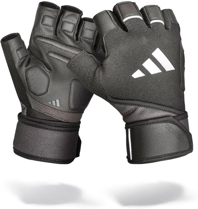 Adidas Wrist Wrap Training & Weightlifting Gloves, Fingerless Workout Gloves