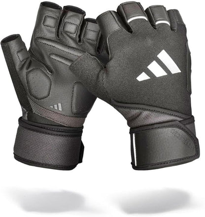 Adidas Wrist Wrap Training & Weightlifting Gloves, Fingerless Workout Gloves
