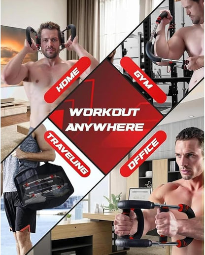 Twister Arm Trainer – Adjustable Resistance Power Twister Bar (60–110 lbs) for Chest, Arm, Shoulder & Forearm Strength Training – Portable Home Gym Equipment for Men & Women.
