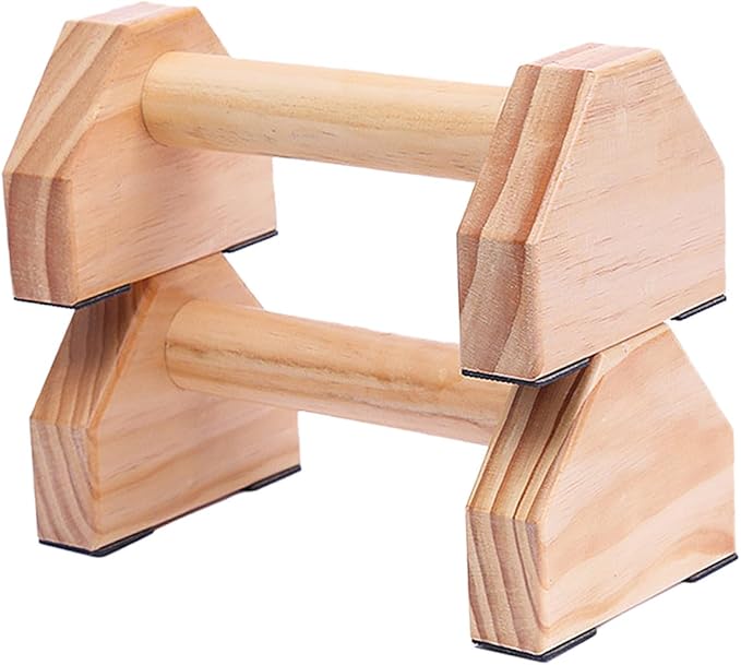 Solid Wood Push-up Bars for Fitness Workout Anti-slip Handstand Parallettes Calisthenics Equipment for Home Gym Strength Training