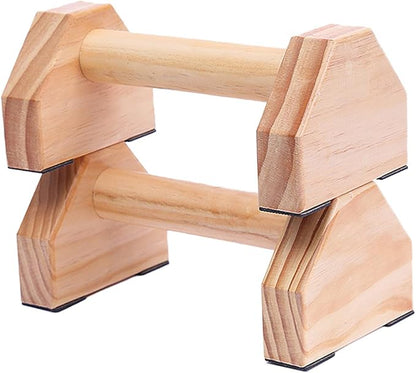 Solid Wood Push-up Bars for Fitness Workout Anti-slip Handstand Parallettes Calisthenics Equipment for Home Gym Strength Training