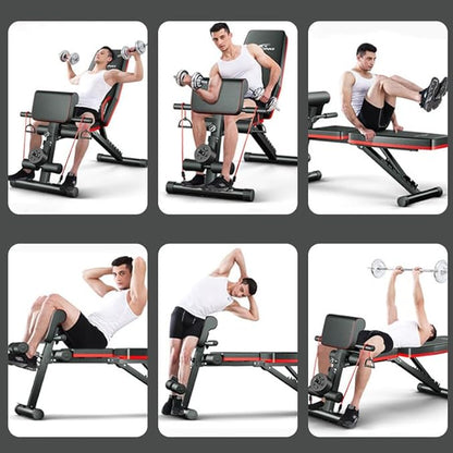 13-in-1 Multifunctional Dumbbell Bench Press & Sit-Up Chair – Adjustable Folding Home Gym Equipment for Strength Training, Core Workouts, Dumbbell Lifts & Full-Body Exercise – Compact & Heavy-Duty Design