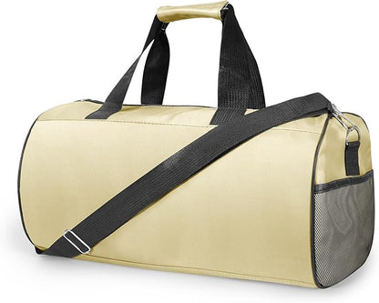 C&F BOGMOST Small Gym Bag for Women & Men,Small Lightweight Duffel Bag Carry On Bags Mini Duffel Travel Bag Waterproof Sports Bags for Workout/Sport/Travel, Beige,Medium