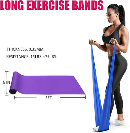 Hip Resistance Bands Set with Exercise Band, 3 Levels, Carry Bag and Guide, Multi-Colour