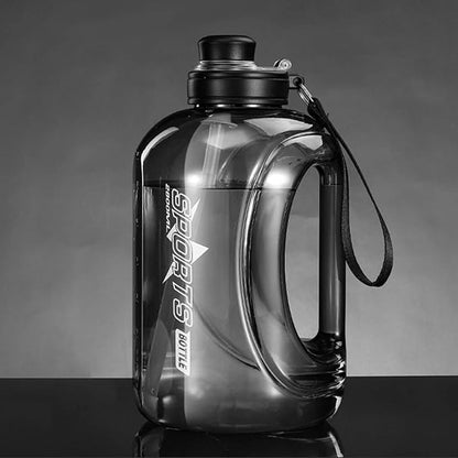 80 Oz Big Water Bottle for Men ＆ Women, Reusable Hiking Water Bottle with Portable Handle, Leakproof Gym Water Jug with Straw ＆ Clear Markings for Running Hiking Camping Travel (White 2.8 L)