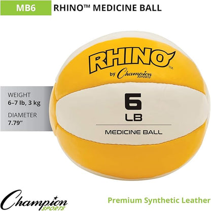 Champion Sports Leather Medicine Balls – Durable Weighted Balls for Strength, Core & Conditioning Training