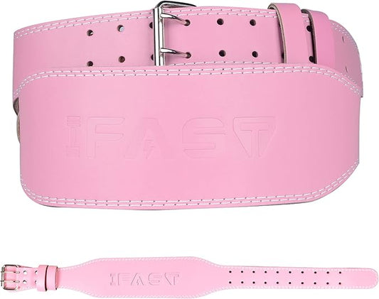 Leather Weight Lifting Belt, Men & Women 4 Inch Wide Strength Training Belt with Metal Buckle & Padded Lumbar Support Adjustable Heavy Duty Workout Equipment for Deadlift Power Lifting Cross Training and Squats Exercise