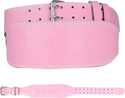 Leather Weight Lifting Belt, Men & Women 4 Inch Wide Strength Training Belt with Metal Buckle & Padded Lumbar Support Adjustable Heavy Duty Workout Equipment for Deadlift Power Lifting Cross Training and Squats Exercise