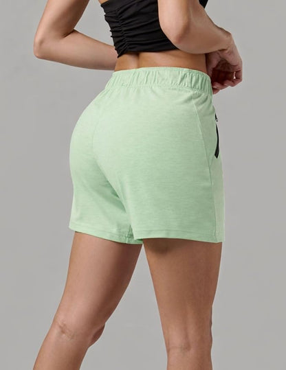Liberty Imports 1 or 5 Pack Womens Lounge Workout Shorts with Zipper Pockets 5" Inseam Lightweight Athletic Casual Shorts