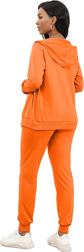 CLOCOR Track Suits for Women Set - Casual 2 Piece Outfits Sweatsuit Pocket Hoodies Long Sleeve with Patchwork Pants Set