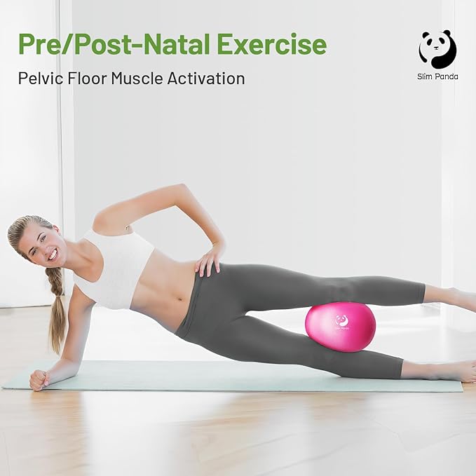 Slim Panda Pilates Ball, 9 Inch Small Exercise Ball, Anti Burst Mini Yoga Ball for Stability, Workout, Barre, Core Strength, Physical Therapy, Balance, Stretching