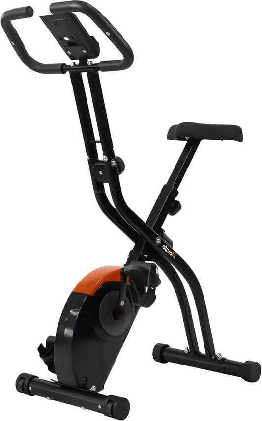 ATIVAFIT 3-in-1 Foldable Exercise Bike for Home, Upright & Recumbent Indoor Bike with 8-Level Magnetic Resistance, Resistance Bands, Quiet Cardio, Adjustable Seat