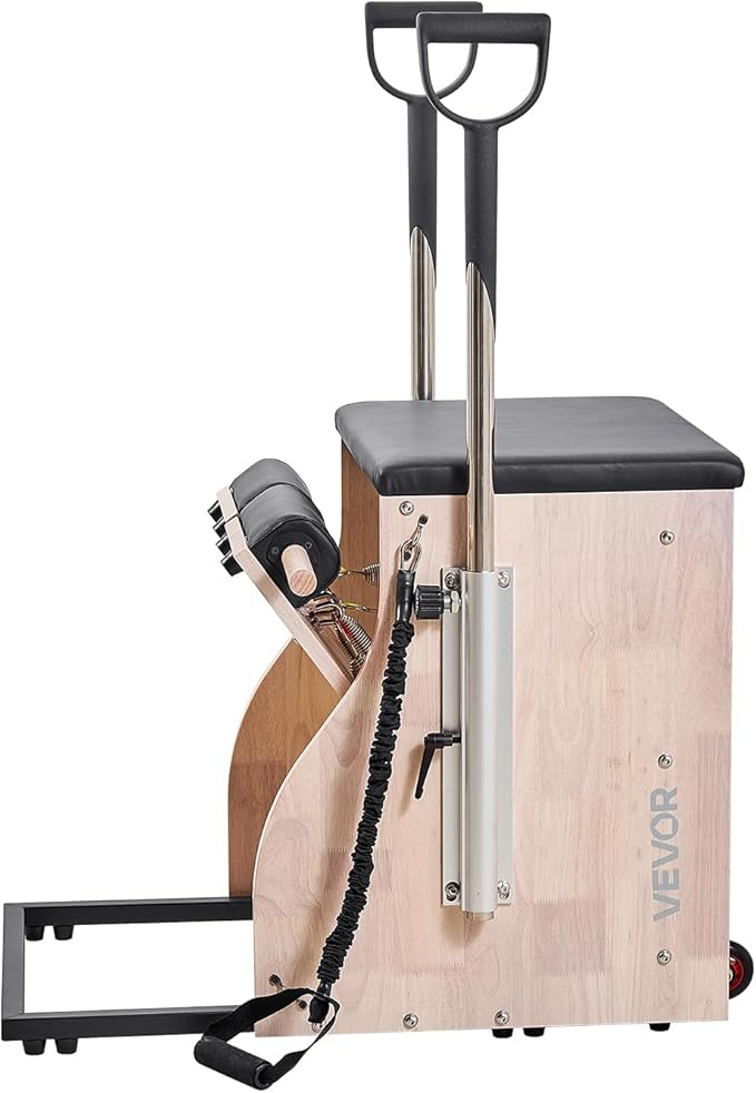 VEVOR Pilates Reformer Accessories for Home Gym, Include Reformer Box/Chair/Spine Corrector/Wall Mounted Machine/Jump Board/Foldable & Dual Resistance Springs