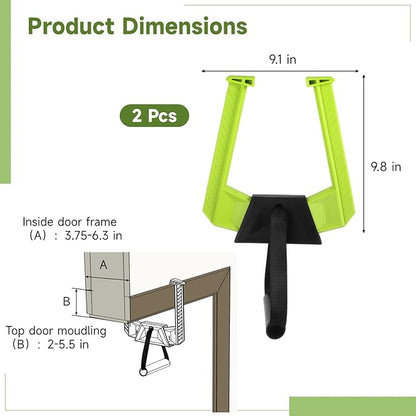 2 Pcs Portable Pull Up Bar for Doorway, Adjustable Doorway Home Gym System, Lightweight Travel Fitness Equipment for Home Office, Support 330 lbs, No Screws Installation