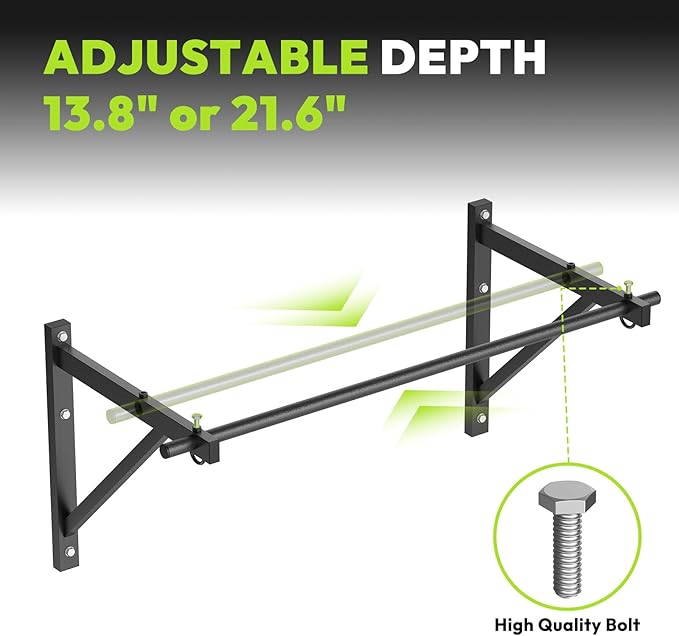 Pull Up Bar for Doorway and Wall Mount - Chin Up Bars for Home Gym, 36‘’/52‘’ in Upper Body Workout Equipment with 500 lbs Capacity, Portable Thickened Steel Construction, Joist Mounted