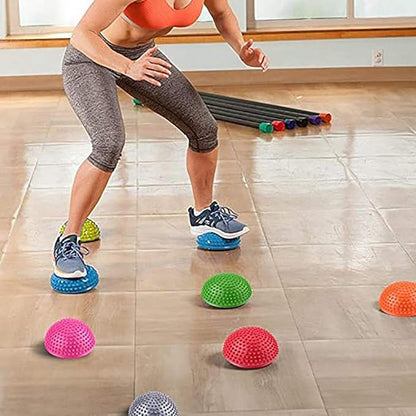 2PCS Hedgehog Balance Pods, Pimples Pilates Ball, Half Spiky Fitness Domes for Adults Sports, Foot Massage, Stability Training, Muscle Balancing Therapy, Motor Skills Yoga Gymnastics Exercise