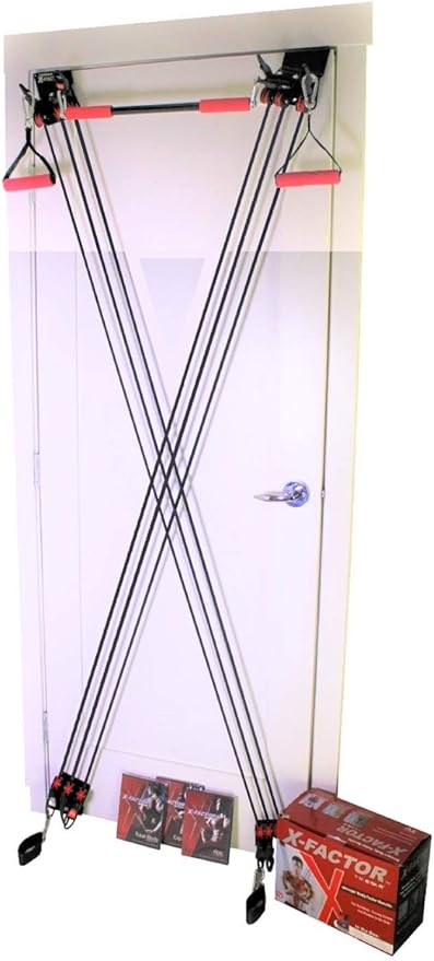 X-Factor Door Gym, Bodyweight Resistance Training Straps, Gym Equipment for Home with Fitness Guide, Fitness Door Trainer Tension Trainer for Exercise and Resistance Bands, Stronger Body