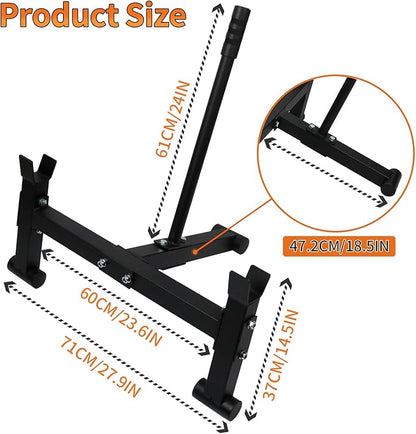 SYNTECSO Deadlift Barbell Jack Stand, Anti-Slip Handle Deadlift Stand, Heavy Duty Barbell Weight Changer for Easy Changing Plates, Weight Training, Deadlift Exercises, Powerlifting, Home Gym