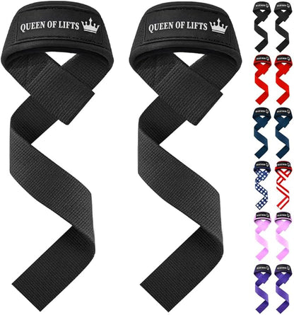 TECEUM Lifting Straps for Weightlifting Gym Strength Training - Wrist Straps with Neoprene Padded Cotton - Men & Women – Ideal for Powerlifting, Bodybuilding & Deadlifts