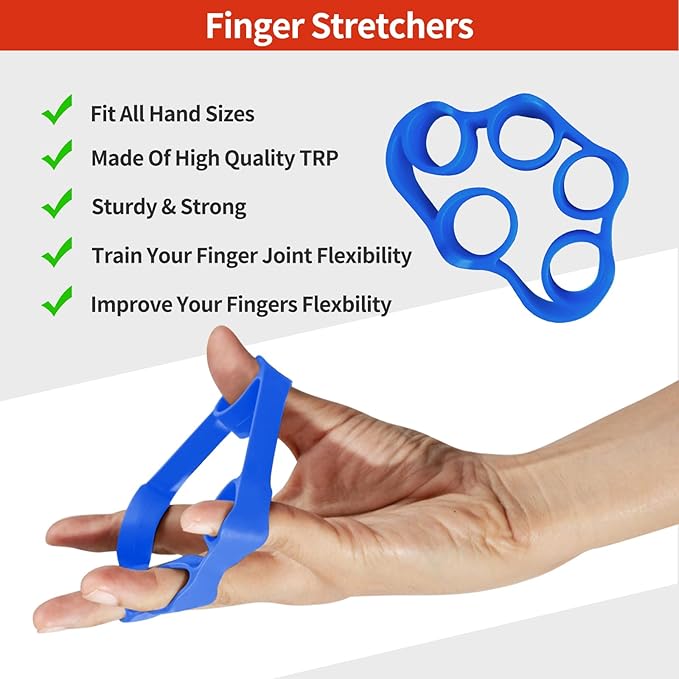 Adjustable Grip Strength Trainer Kit 5-in-1 with Counter, Hand Gripper & Finger Exerciser for Forearm Strength, Physical Therapy for Carpal Tunnel & Arthritis, Portable Workout Equipment for Rock Climbing & Gym, Gifts for Men