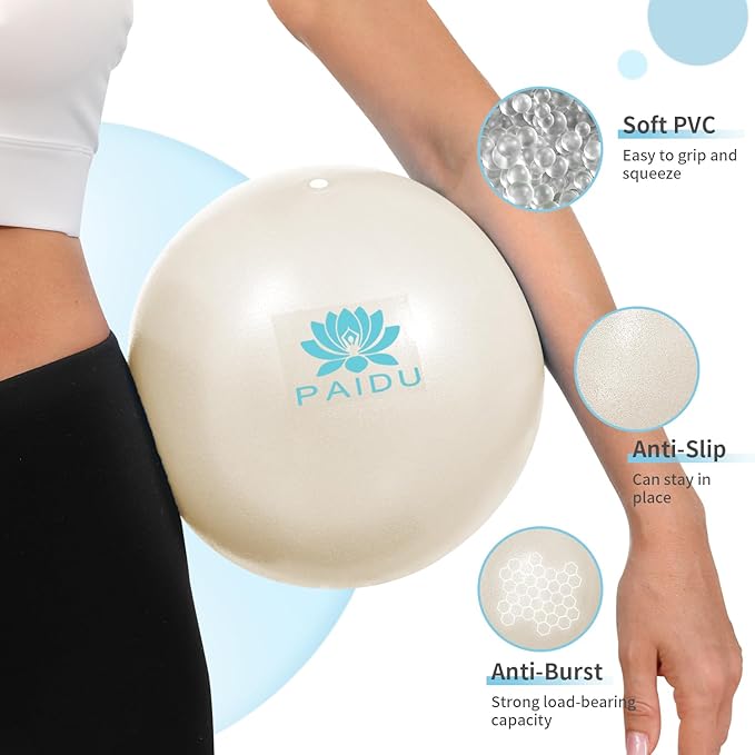 Pilates Ball 10-inch Core, Anti-Explosion and Anti-Slip Mini Yoga Balls, Suitable for Pilates, Yoga, Core Training, Physical Therapy, Balance, Stability, Stretching Exercises