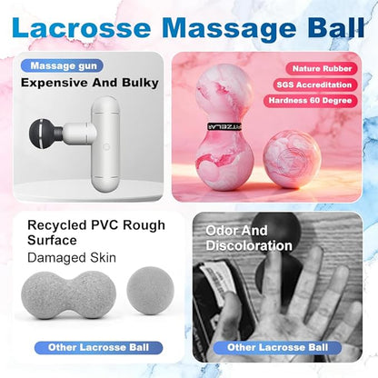 2PCS Massage Lacrosse Balls for Myofascial Release, SGS Certification, Massage Deep Tissue for Foot Back Shoulder Feet, Trigger Point Therapy, Relieving Muscle Pain (2 Pieces)