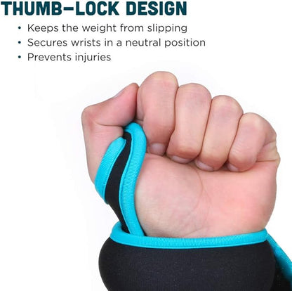 Comfecto Wrist Weights with Thumb Loops Lock, 1lb*2 2lbs*2 for Running, Strength Training, Walking, Exercises, Gym, Cardio, Men, Women