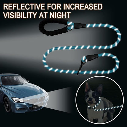 BARKBAY Dog Leashes for Large Dogs Heavy Duty Dog Leash 2 Pack 5 FT with Comfortable Padded Handle Highly Reflective Threads for Medium Large Dogs Walking Training Running (5FT-1/2,Blue+Black)