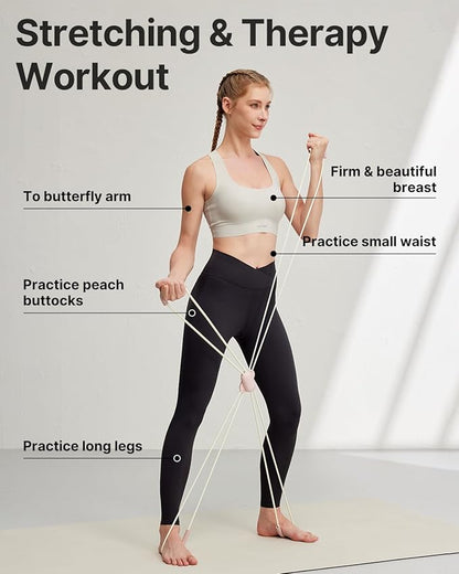 YOTTOY Cross Resistance Band for Full Body Workout,Elastic Exercise Bands for Legs,Arms,Glutes,Stretch Bands for Exercise,Yoga Straps for Stretching, Booty Bands for Home Gym
