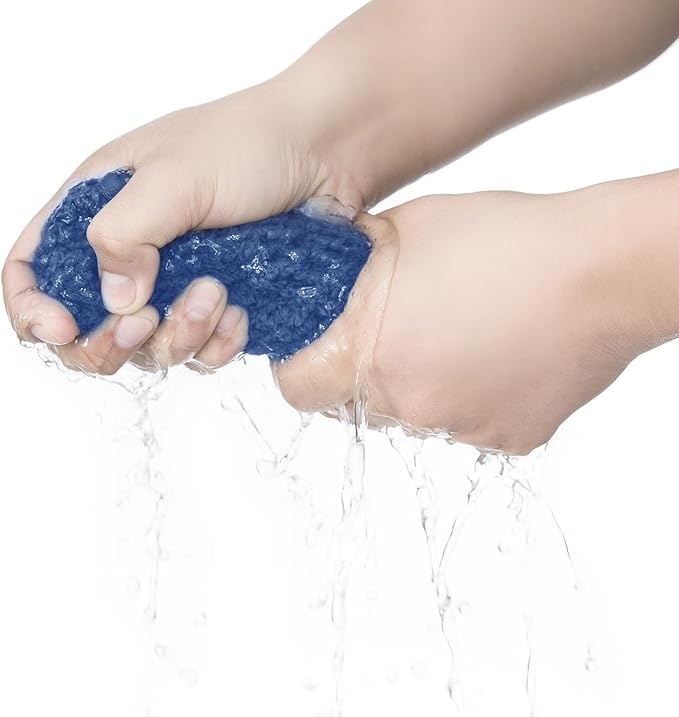 6 Pack Washcloth Set Towels - Quick Drying & Absorbent Microfiber Gym Towels 13x13 inches - Lightweight & Thin Yoga Towels - Multi-Purpose Camping Towels for SPA, Hotel & Bathroom, Blue
