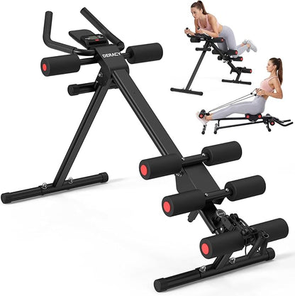 DERACY Ab Workout Machine Adjustable Ab Trainer Abdominal Trainer for Home Gym Foldable Ab Crunch Machine for Core 440 LBS
